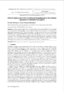 Effect of sodium salt of N,N-dimethyldi-thiocarbamate on the flotation separation of marmatite from galena