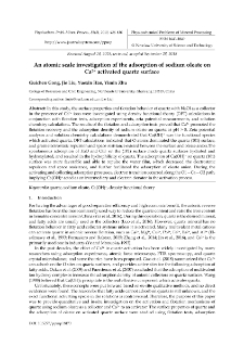 An atomic scale investigation of the adsorption of sodium oleate on Ca2+ activated quartz surface