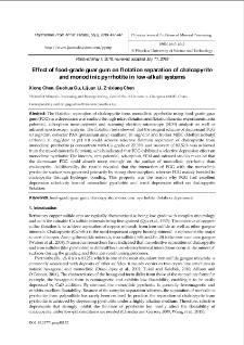 Effect of food-grade guar gum on flotation separation of chalcopyrite and monoclinic pyrrhotite in low-alkali systems