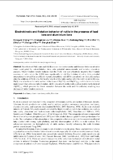 Electrokinetic and flotation behavior of rutile in the presence of lead ions and aluminium ions