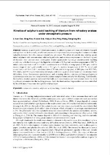 Kinetics of sulphuric acid leaching of titanium from refractory anatase under atmospheric pressure