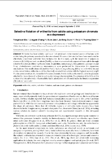 Selective flotation of witherite from calcite using potassium chromate as a depressant