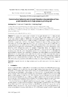 Comminution behavior and mineral liberation characteristics of low-grade hematite ore in high pressure grinding roll