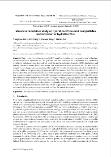 Molecular simulation study on hydration of low-rank coal particles and formation of hydration film