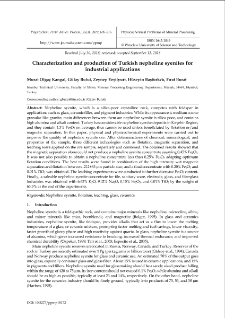 Characterization and production of Turkish nepheline syenites for industrial applications