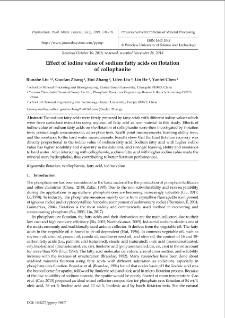 Effect of iodine value of sodium fatty acids on flotation of collophanite