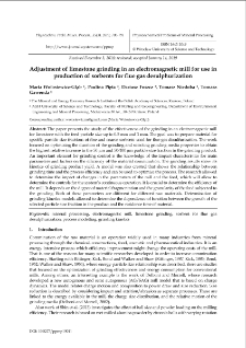 Adjustment of limestone grinding in an electromagnetic mill for use in production of sorbents for flue gas desulphurization