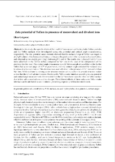 Zeta potential of Teflon in presence of monovalent and divalent ions