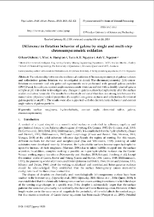 Difference in flotation behavior of galena by single and multi-step chronoamperometric oxidation
