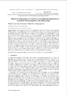 Effects of Temperature on Fe and Ti in Carbothermic Reduction of Vanadium Titanomagnetite with adding MgO