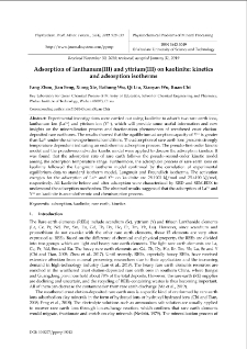 Adsorption of lanthanum(III) and yttrium(III) on kaolinite: kinetics and adsorption isotherms