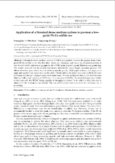 Application of a biconical dense medium cyclone to pre-treat a low-grade Pb-Zn sulfide ore