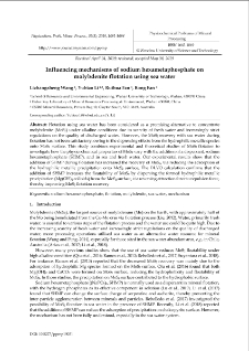 Influencing mechanisms of sodium hexametaphosphate on molybdenite flotation using sea water
