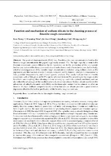 Function and mechanism of sodium silicate in the cleaning process of ilmenite rough concentrate