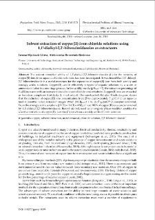 Solvent extraction of copper(II) from chloride solutions using 1,1′-dialkyl-2,2′-bibenzimidazoles as extractants