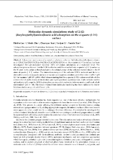 Molecular dynamic simulations study of 2-((2-(decyloxy)ethyl)amino)lauric acid adsorption on the α-quartz (1 0 1) surface