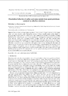 Dissolution behavior of sulfur and some metals from spent petroleum catalysts by alkaline solutions