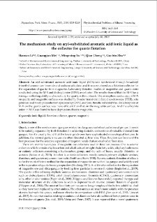 The mechanism study on aryl-substituted aromatic acid ionic liquid as the collector for quartz flotation