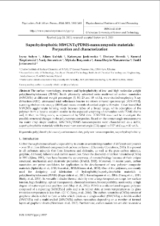 Superhydrophobic MWCNTs/PDMS-nanocomposite materials: Preparation and characterization