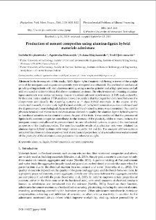 Production of cement composites using alumina-lignin hybrid materials admixture