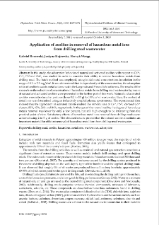 Application of zeolites in removal of hazardous metal ions from drilling mud wastewater