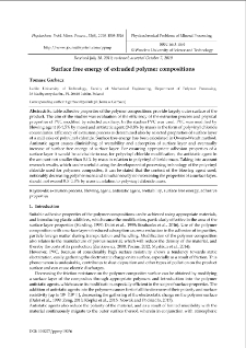 Surface free energy of extruded polymer compositions