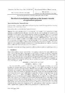 The effect of crosslinking conditions on the dynamic viscosity of organosilicon polymers