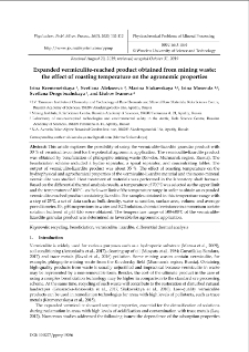 Expanded vermiculite-reached product obtained from mining waste: the effect of roasting temperature on the agronomic properties