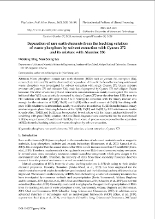 Separation of rare earth elements from the leaching solution of waste phosphors by solvent extraction with Cyanex 272 and its mixture with Alamine 336