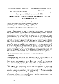 Selective leaching of copper from near infrared sensor-based pre-concentrated copper ores