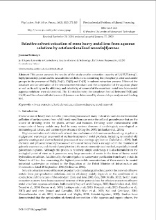 Selective solvent extraction of some heavy metal ions from aqueous solutions by octafunctionalized resorcin[4]arenes