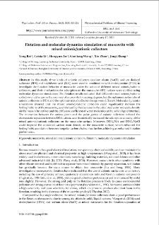 Flotation and molecular dynamics simulation of muscovite with mixed anionic/cationic collectors