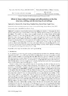 Effect of shear-induced breakage and reflocculation on the floc structure, settling, and dewatering of coal tailings