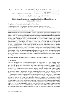 Effect of particle size on reduction kinetics of hematite ore in suspension roaster