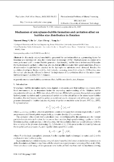 Mechanism of micro/nano-bubble formation and cavitation effect on bubbles size distribution in flotation