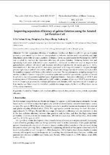 Improving separation efficiency of galena flotation using the Aerated Jet Flotation Cell