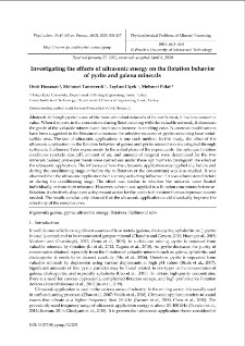 Investigating the effects of ultrasonic energy on the flotation behavior of pyrite and galena minerals