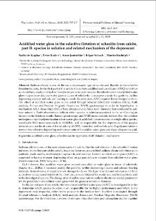 Acidified water glass in the selective flotation of scheelite from calcite, part II: species in solution and related mechanism of the depressant