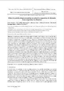 Effect of particle shape properties on selective separation of chromite from serpentine by flotation