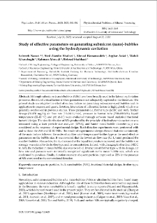 Study of effective parameters on generating submicron (nano)-bubbles using the hydrodynamic cavitation