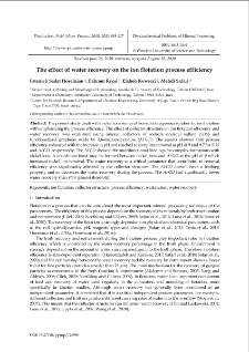 The effect of water recovery on the ion flotation process efficiency