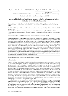 Improved flotation of auriferous arsenopyrite by using a novel mixed collector in weakly alkaline pulp