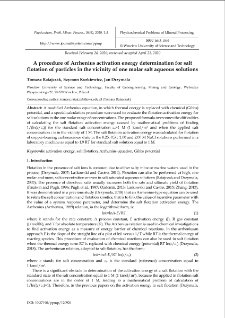 A procedure of Arrhenius activation energy determination for salt flotation of particles in the vicinity of one molar salt aqueous solutions