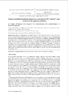 Surface modified bentonite mineral as a sorbent for Pb2+ and Zn2+ ions removal from aqueous solutions