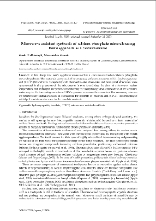 Microwave assistant synthesis of calcium phosphate minerals using hen’s eggshells as a calcium source