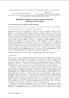 Microbial synthesis of unique nanoscale minerals - challenges and prospects