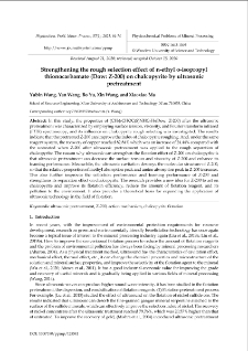 Strengthening the rough selection effect of n-ethyl o-isopropyl thionocarbamate (Dow: Z-200) on chalcopyrite by ultrasonic pretreatment