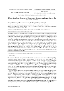 Effect of polyacrylamide on the process of removing impurities in the rare earth leachate