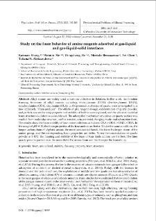 Study on the foam behavior of amine reagents adsorbed at gas-liquid and gas-liquid-solid interfaces