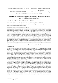 Cassiterite recovery from a sulfide ore flotation tailing by combined gravity and flotation separations